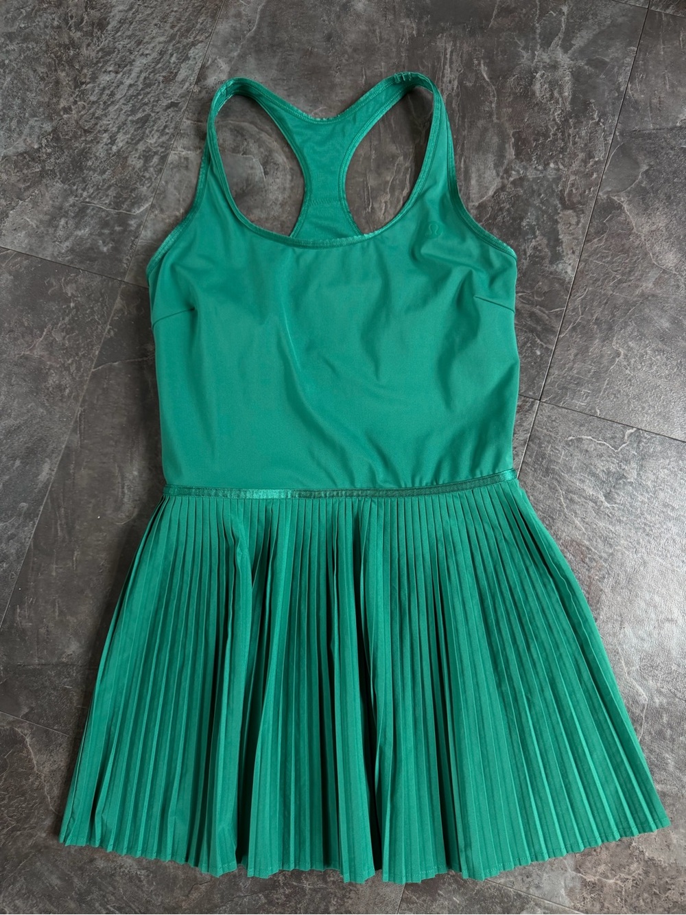 Lululemon Scoop-Neck Pleated Linerless Tennis Dress Green Size 4 - Picture 2 of 7